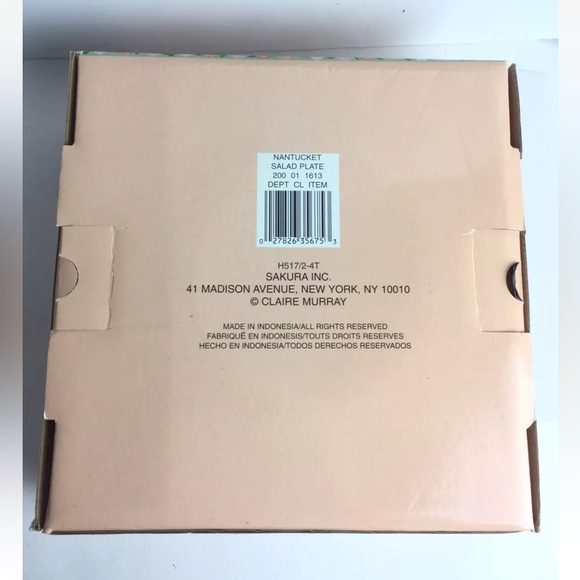 NEW CLAIRE MURRAY NANTUCKET ceramic set of 4 SALAD dessert PLATES - Picture 6 of 6